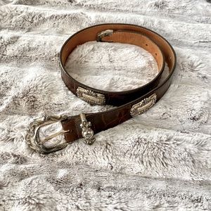 Brighton Vintage Womens Leather and Concho Belt